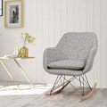 Miniatyrbillede 2 af 4: COSTWAY Ergonomic Relax gyngestol polstret med blød epony, metalstel til stue, balkon, soveværelse, grå Grå