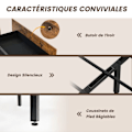 Miniatyrbillede 6 af 6: COSTWAY King-dobbeltseng 160 x 200 CM til voksne, LED-lys, APP-kontrol, sengeramme med sengegavl, ladestation Rustik brun och svart