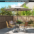 Miniatyrbillede 1 af 6: Parasol Déporté 35°270 CM - COSTWAY - UV Beskyttelse 30+ Knap-tilt - 8 Spiler til Have Patio, Strand Brun