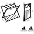 Miniatyrbild 4 av 6: COSTWAY 2-dörrars hopfällbar resväska/bagage, 2 nivåer - 4 remmar metallförvaring för sovrum, hem, hotellsvart Svart