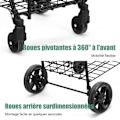 Miniatyrbillede 3 af 6: COSTWAY Sammenklappelig Shoppingvogn - 4 Hjul - 2 Kurv (48L + 10L), Stål - Maks. belastning: 20 KG - Indkøbskurv-Sort Svart