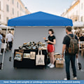 Pikkukuva 4 / 5: COSTWAY Pop-Up Teltta Kokoontaitettava 3 x 3 M 1 Sivuseinällä - UV-suoja UPF50+ - Kannettava Reppu Leirintä, Sininen