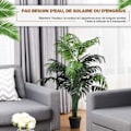 Miniatyrbild 3 av 6: COSTWAY Artificiell Areca Palm Konstgjorda växter-H 110 cm-Dekoration. Inomhus / utomhus med grön kruka