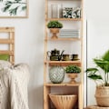 Miniatyrbillede 3 af 4: COSTWAY 4 kunstige planter i potte, falske grønne fyrrekogler dekoration til stue, kontor, soveværelse, indendørs