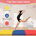 Miniatyrbillede 5 af 6: COSTWAY Foldable Gym Mat - 180 x 60 x 5cm - 3 Fold with Handle - Hook and Loop Fasteners - Waterproof PU Filling EPE - Colorful