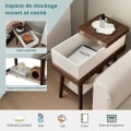 Miniatyrbillede 2 af 4: COSTWAY sidebord med klapplade, ende af sofa med 2 niveauer L60 x D30 x H59 cm i træ