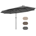 Miniatyrbild 1 av 6: COSTWAY Parasol Dubbel Trädgård XXL - 470x280x245 cm, 12 Spikar, Vevarsystem, Metallram, Polyesterduk, Mörkgrå