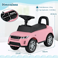 Miniatyrbillede 6 af 6: COSTWAY Land Rover Porteur til Børn med Rat, Klaxon, Motormet, Opbevaring under Sædet, til 12 til 36 Måneder, 25 kg, Rosa