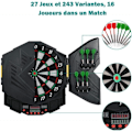 Pikkukuva 2 / 4: COSTWAY Target Electronic Dartboard Tikkataulu, jossa 27 pelitilaa ja 216 muunnelmaa 4 LED-näyttöä 1-8 pelaajalle