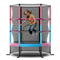 Miniatyrbillede 1 af 6: COSTWAY Have Trampoline til Børn Ø165CM, med Sikkerhedsnet, Fjedersupport og Stålstruktur, Macaron