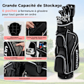 Miniatyrbillede 2 af 6: COSTWAY Golf Tas Stativ til Kvinder, 9-delt Golfklubsæt med Bærbar Caddy-taske, 3 Sorte Covers