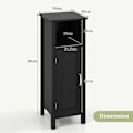 Miniatyrbillede 5 af 6: COSTWAY Badeværelsesskab med Justerbar Hylde og Dør, Opbevaringsorganisator til Toilet 30 x 30 x 80 CM Sort