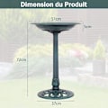 Miniatyrbillede 6 af 6: COSTWAY Stående Fuglefoder, Fuglebadekar med Diameter 51cm Bakke, Højde 72CM, Antik Design Grøn