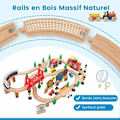 Miniatyrbillede 2 af 4: COSTWAY børnebilkredsløb - 80 tilbehør med bord, 2 i 1 vendbart bræt, trætog i 3 år+, flerfarvet mångfärgad
