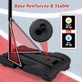 Miniatyrbillede 3 af 4: COSTWAY Basketball Hoop Stand-Justerbar Højde 260-305cm-Genopladelig Base-2 Hjul-Anti-Rive Net-Ingen Backboard