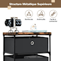 Miniatyrbillede 6 af 6: COSTWAY kommode med 4 stofskuffer 42 x 33,5 x 84,5 cm, med metalramme, opbevaringsskuffemøbler til soveværelse, industri, sort Svart