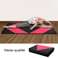 Pikkukuva 3 / 4: COSTWAY kokoontaittuva voimistelumatto 240 x 120 x 5 cm kannettava kuntopatja 4 kerrosta fitness-, jooga- ja urheilukäyttöön, vaaleanpunainen ja musta