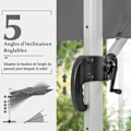 Miniatyrbild 3 av 4: COSTWAY 3 m fyrkantigt offset parasoll med tvärstångsbas, aluminium 360° roterbar lutande vev 8 ribbor, grå
