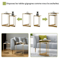 Miniatyrbild 4 av 4: COSTWAY Round Nesting Soffbord - Guld Stålstruktur - Skandinavisk Stil