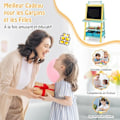 Miniatyrbillede 6 af 6: COSTWAY børnetavle - magnetisk hvid og sort, papirrulle (papir inkluderet), 3 hylder og 2 lyseblå opbevaringsspande Blå och gul