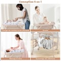 Miniatyrbillede 2 af 4: COSTWAY puslebord med 20 l badekar 4 i 1 folde 4 hjul, 1 m slange, beige vandtæt PVC pude opbevaringsbakke Beige, vit och grå