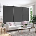 Miniatyrbillede 2 af 4: COSTWAY Fritstående skærm 3 paneler sammenfoldelig, rumdeler partition beskytter privat, 260 x 183 CM Grå