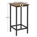 Miniatyrbillede 4 af 4: COSTWAY 4 Barstole i Industriel Stil 30 x 30 x 65 CM (L x b x H) til Køkken, Café, Bistro, Terrasse - Rustik Brun Rustik brun