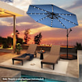 Miniatyrbillede 3 af 6: Parasol Deplacer φ300 x 245cm - COSTWAY - med 32 LED - Krydsbase - Lænet justering - Svinghåndtag - 360° rotation - Blå