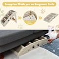 Miniatyrbild 3 av 4: COSTWAY Vikbar hund-/katttrappa 4 plaststeg Last 60 kg 62,5x38x49 CM Mjuk filt och halkskydd Beige