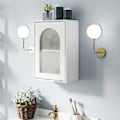 Miniatyrbillede 2 af 6: COSTWAY Vægskab til Badeværelse - Tempereret Glasdør, Justerbar Hylde, til Badeværelse, Stue, 35x20x52,5cm Hvid Vit