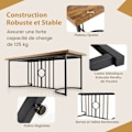 Miniatyrbild 2 av 6: COSTWAY Stort 180 cm matbord i trä för 6 till 8 personer, rektangulär industriell stil Kapacitet 135 kg för kök