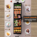Miniatyrbillede 4 af 6: Non-stick elektrisk bageplade COSTWAY-1800W-90 x 23 CM-Justerbar termostat-Olieopsamlerskuffe-Hurtig termisk ledning