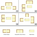 Miniatyrbillede 3 af 6: COSTWAY 4-delt udendørs havemøbelsæt i harpiks med behagelig pude, 2 lænestole, 1 sofa og 1 sofabord inkluderet, sort Svart