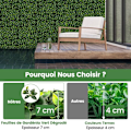 Miniatyrbillede 4 af 6: COSTWAY kunstig hæk 50 x 50 cm, 12 græsplænevægpaneler Buskpaneler i imiteret Gardenia Topiary
