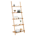 Miniatyrbillede 1 af 4: COSTWAY Bambusbibliotek med 5 niveauer, 64 x 36 x 181 CM, Bibliotek/Opbevaringsmøbel, Anti-tipper enhed