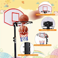 Miniatyrbillede 2 af 6: COSTWAY Basketball Bøjle på stativ Højdejusterbar fra 179 til 208 cm til indendørs/udendørs med hjul til børn/voksen Svart