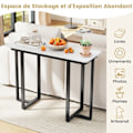 Miniatyrbillede 4 af 6: COSTWAY Konsolbord i Marmor-look, Geometrisk Metalstruktur 107 x 40 x 79,5 cm til Stue, Gang (Sort)