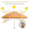 Miniatyrbild 2 av 4: COSTWAY Vippbart fällbart strandparaply Ø198 CM UV 50+ Skydd med tryckknappsväska för uteplatspool Gul Gul