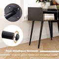 Miniatyrbillede 3 af 6: COSTWAY sæt med 2 sengebord med 3 åbne rum, sidebord med metalben, til stue, soveværelse, sort
