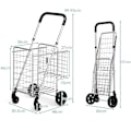Miniatyrbillede 6 af 6: COSTWAY Foldbar markedsvogn - 4 hjul - 2 kurve (48L + 10L), Stål - Maks. belastning: 20 KG - Indkøbsvogn-sølv Pengar