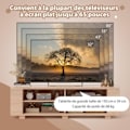 Miniatyrbillede 2 af 4: COSTWAY 65" tv-stativ med 4 rum, justerbare hylder, 4 kabelføringshuller, stue, soveværelse, 150x39x45 cm Natural
