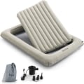 Miniatyrbillede 1 af 4: COSTWAY Inflatable Madras 1 Person Aftagelig 165x118x20cm Rejse Seng Barn Multifunktionel i PVC Fløjlsoverflade med Elektrisk Pumpe Beige