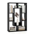 Miniatyrbillede 1 af 6: COSTWAY Geometrisk Bibliotek med 7 Kubes - Skridsikre Fødder, Kippesikkert Design, Opbevaringshylde - Sort Svart