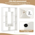 Miniatyrbillede 3 af 6: COSTWAY Geometric 7 Cube reol - skridsikre puder, anti-vippeanordning, moderne opbevaringshylde - hvid