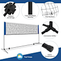 Pikkukuva 4 / 4: COSTWAY kannettava sulkapalloverkko 420 x 102 x 89-155 cm - Säädettävä korkeus - 2 sulkapalloa - Valmistettu PE - 5 minuutin asennus - Säilytyspussi Mörkblå