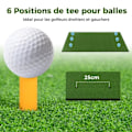 Miniatyrbillede 2 af 4: COSTWAY Golf træningsmåtte 152 x 92 x 2,7 cm med 2 tee-positioner og 2 justeringsstave 6 forborede tee-huller