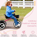 Miniatyrbillede 6 af 6: COSTWAY Trike til Barn med Pedaler, Justerbart Sæde, Opbevaringskurve, Robust Kulstofstål, 4 EVA Hjul, 1,5 til 5 År, Lyserød