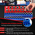 Miniatyrbillede 2 af 4: COSTWAY 6 Metriske og SAE Socket Organizers 1/2", 3/8", 1/4" Drive Kraftig magnetisk base til værksted