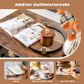 Miniatyrbillede 5 af 6: COSTWAY 3-lags sofabord med opbevaring, L-formet central hylde, til stue kontor soveværelse, 90 x 50 x 42 cm, rustik brun Rustik brun