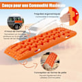 Pikkukuva 4 / 4: COSTWAY 2 kpl All-Train Traction -lautaa, liukumattomat piikit, kuten lapio, 107 x 31 x 7 cm, maksimi 10 t, oranssi